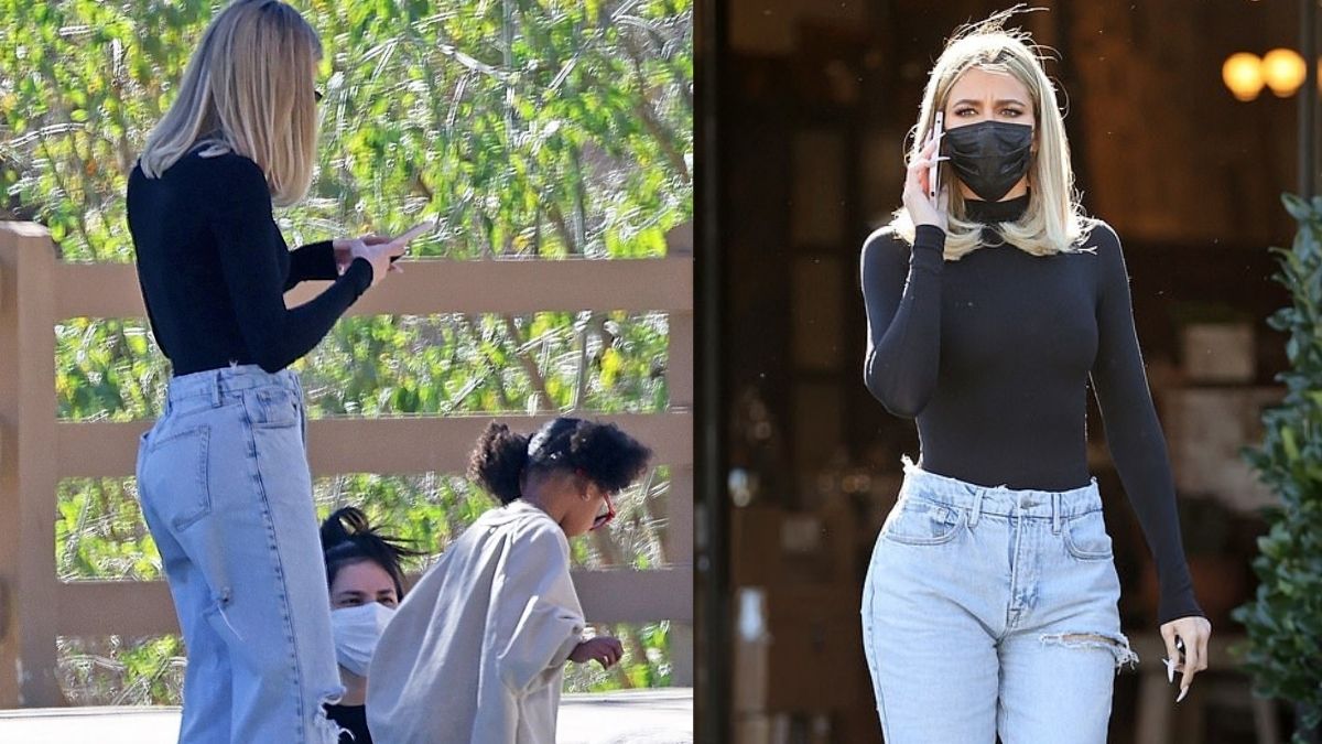 Khloe Kardashian Picks Up Daughter,True From A Playdate In A Tight Black Bodysuit & Jeans