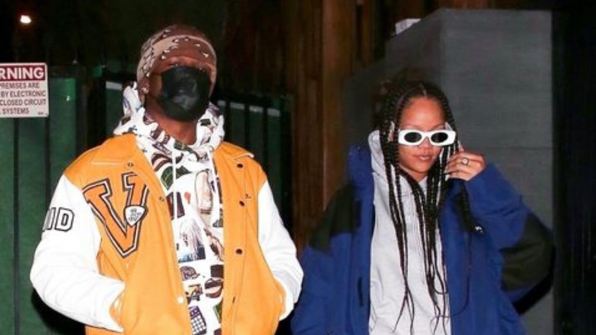 Rihanna Nails High-Low Fashion by Pairing Prada Heels with a Sweat Suit On Dinner Date With A$AP Rocky.