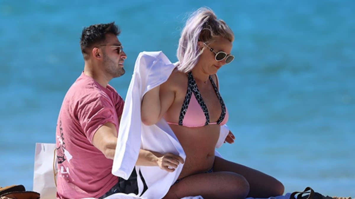 Britney Spears Wears Pink & Leopard Bikini As She Sunbathes With Sam Asghari